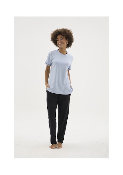 Angbutik Kocabey Kkt-26156k Kadın O Yaka Pijama Takımı B.mavi