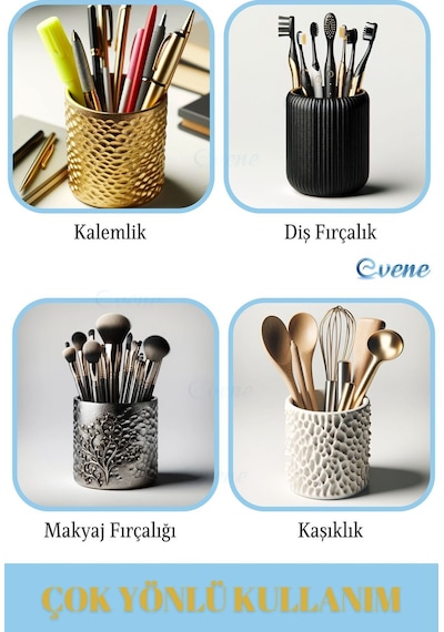 Kalemlik Siyah Renk Masa Kalemliği Organizer Kalemlik Model 7 Çok REnkli
