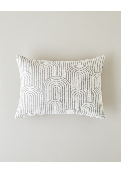 English Home Deluxe Jakarlı Dekoratif Kırlent 35x55 Cm Krem Krem