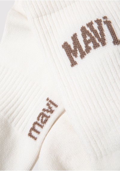 Mavi - Mavi Logo Baskılı Ekru Soket Çorap 0911160-22937 Ekru