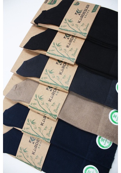Kardeşler Çorap Erkek Bambu Soket Uzun Asorti Çorap Dikişsiz 6'lı Premium Kutulu Çok Renkli - 253870154 Çok Renkli