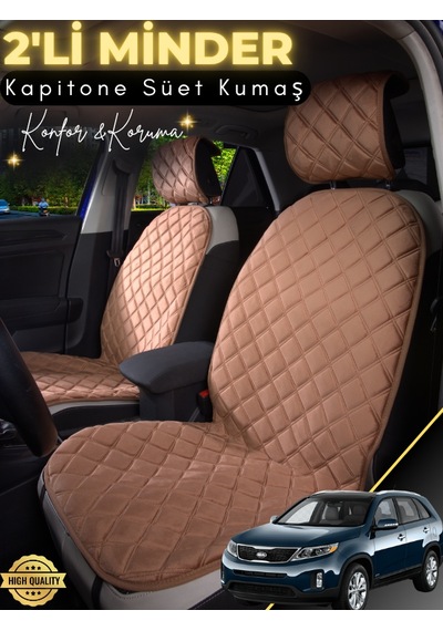 Kia Sorento Uyumlu 2'li Süet Oto Koltuk Minderi Terletmez Universal Oto Koltuk Kılıfı A1