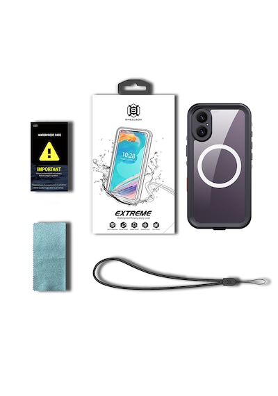 Apple Uyumlu iPhone17 Kılıf 360 Ön Arka Koruyucu Su Geçirmez 1-1 Silikon Zırhlı Kapak Siyah