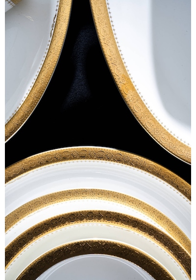 Acar Arcadia 58 Parça Yemek Takımı Beyaz/gold