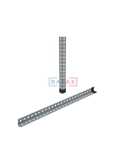 Rafax, 30x90xH:250, 6 Raflı Çelik Raf, Depo Rafı, Arşiv Rafı Gri