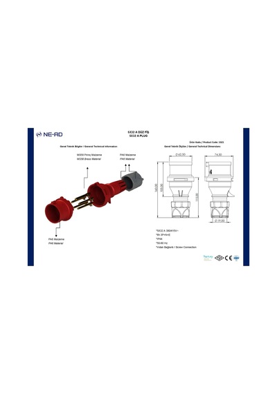 1 Adet Nead 5x32 A Düz Fiş 5321