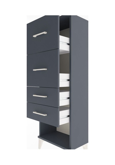 Arges Dolap 4 Çekmeceli 44x30x134 Antrasit-antrasit Antrasit