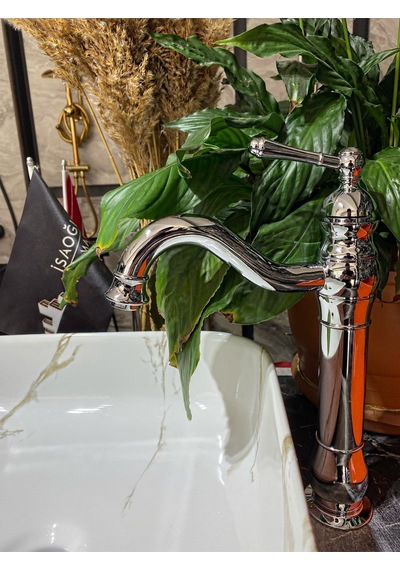 İsaoğlu Yapı Çanak Lavabo Bataryası Lavabo Bataryası Çanak Lavabo Musluğu Krom Gümüş Gümüş