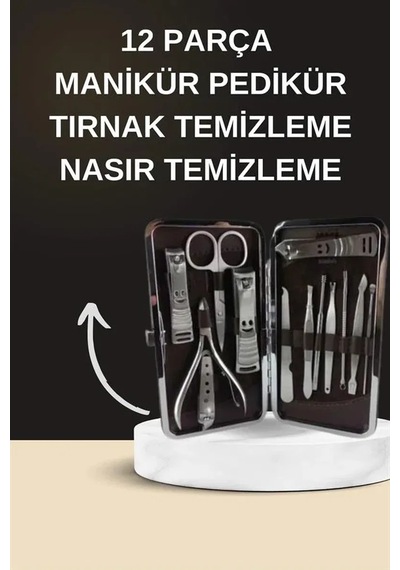 Elektrikli Manikür Pedikür Seti İkili Set 12 Parça Tırnak Bakımı Törpü Protez Çıkarma 44524816