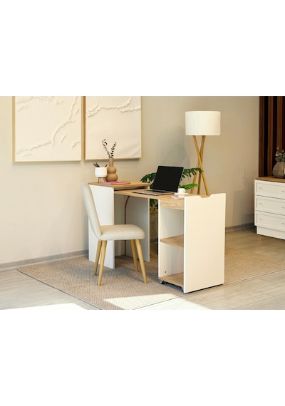 Montreal Katlanabilir Çalışma Masası Krem Sedef 50x80x144 Cm Atlanltik Çam Montreal Katlanabilir Çalışma Masası Krem Sedef 50x80x144 Cm Atlanltik Çam