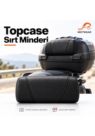 Motenar Topcase Çanta Sırt Dayama Minderi Cırtlı Siyah