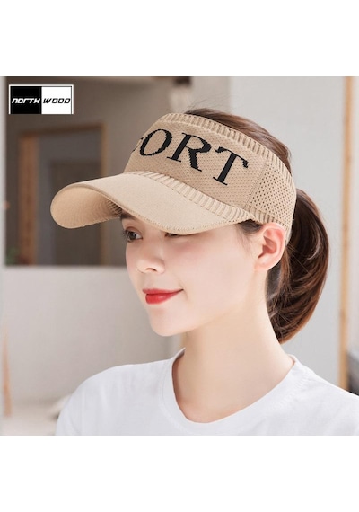 Shopiolog Vizör Şapka Camel Unisex Yazlık Sport Baskılı Güneş Koruyucu Camel