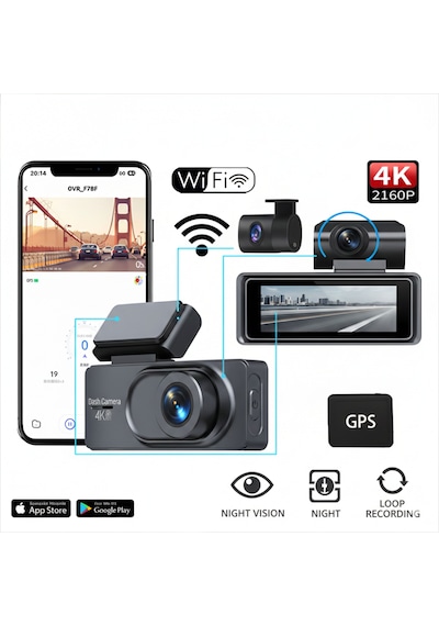 İdragon L50 Ultra Hd Araç İçi Kayıt Cihazı - Görünmez Şık Tasarım, Döngüsel Kayıt Ve Mobil Uygulama Desteği