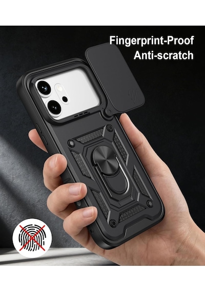 Honor 600 5g Kılıf Kamera Korumalı Zırh Tank Sürgülü Vega Kapak Mavi