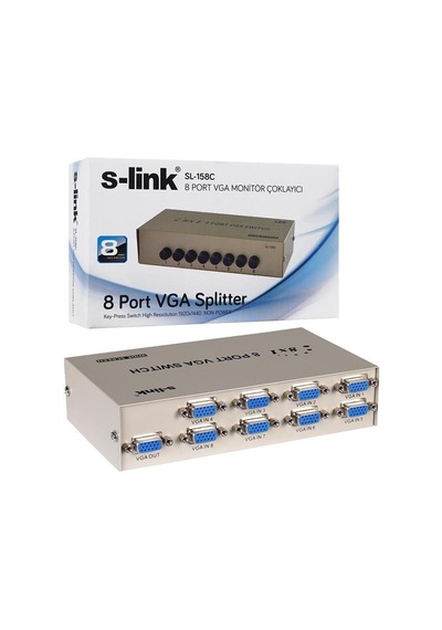 S-link Sl-158c 8x1 Port Vga Switch 8 Giriş - 1 Çıkış