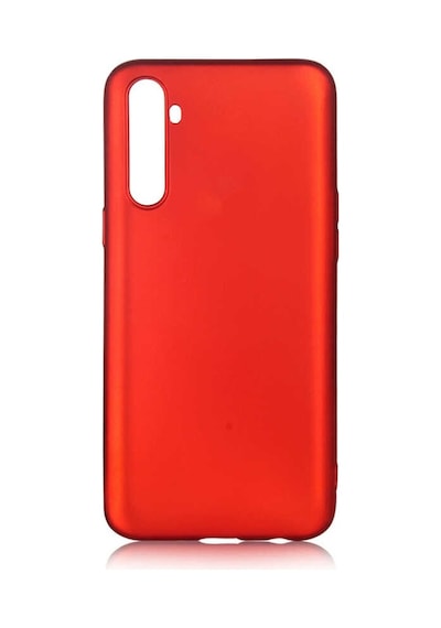 Noktaks - Realme Uyumlu Realme 6 - Kılıf Mat Renkli Esnek Premier Silikon Kapak - Kırmızı