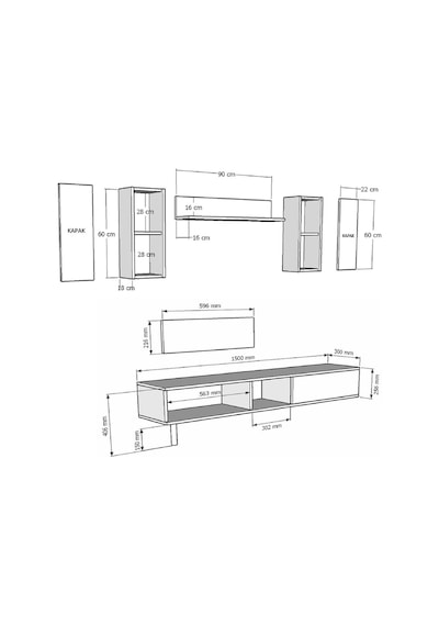 Tvr1599 Aplos Tv Ünitesi Takımı 150cm Beyaz
