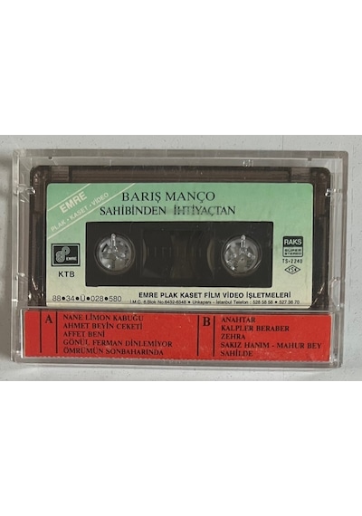 Barış Manço Sahibinden İhtiyaçtan Kaset Orjinal Dönem Kağıt Baskı