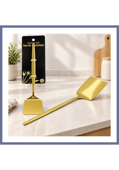 Bezos Altın Renk Metal Servis Spatula Dlra
