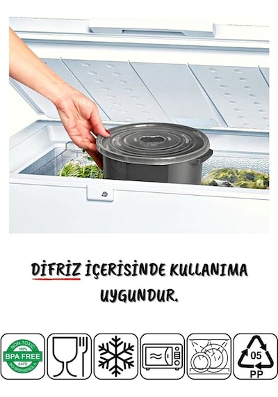 Nandy Home Mikrodalga Ve Difrizde Kullanılabilen Saklama Kabı Seti Yuvarlak 24'Lü Antrasit