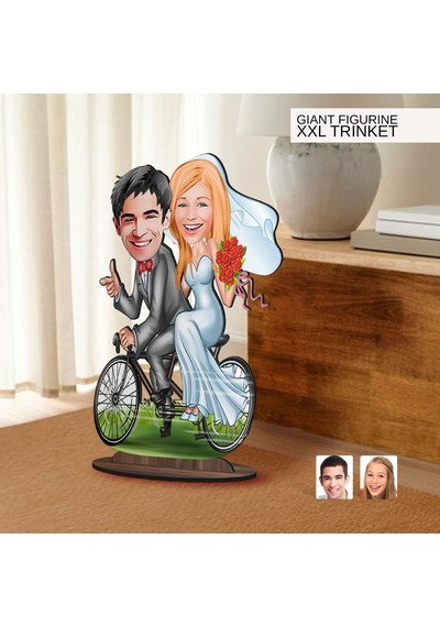 Bk Gift Kişiye Özel Evleniyoruz Karikatürlü Büyük Boy Ahşap Biblo-3 Arkadaşa Hediye , Sevgiliye Hediye, Kişiye Özel Biblolar Kobitmeyen137561 Bk Gift
