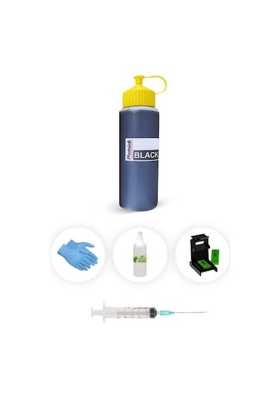 Canon E3640,tr4550,mg2556,g3480 İçin 500ml Photoink Plus Siyah Kartuş Dolum Set Bk8681988035004 Starfilm