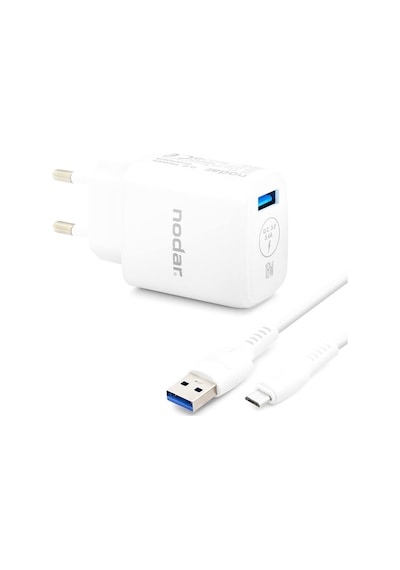 Micro Usb Qc 3.0 Hızlı Şarj Seti 18w 3.4a Usb Adaptörlü 1 M Pvc Kablolu Beyaz Nd1009 Evimdeyokyok