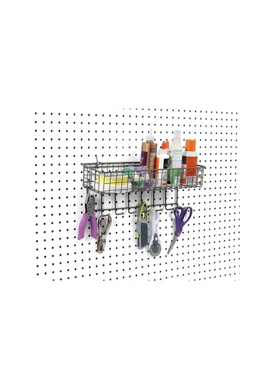 Diversified Pegboard & Duvara Monte Raf Sepeti Ve Kanca İstasyonu, 40,64 Cm U X 14,0 Cm G, Endüstriyel Gri Belirtilmemiş