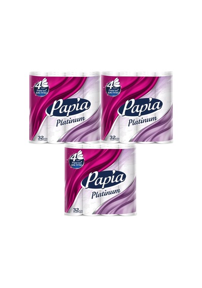 Papia Platinum 4 Katlı Tuvalet Kağıdı 3 x 32'li