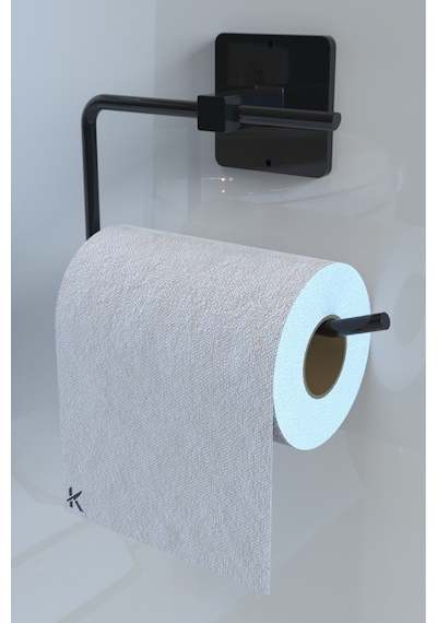 Karteya 3'lü Set Yapışkanlı Banyo Düzenleyici Duşakabin Şampuanlık Banyo Rafı Wc Kağıtlık Ve Havluluk Siyah