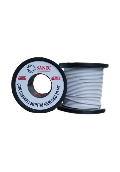 Çok Damarlı Montaj Kablosu - 22 Awg - 20 Metre - Beyaz