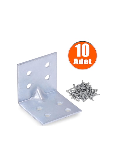 Mobilya Dolap Köşe Bağlantı L Demir Gönye 40X40X40 Mm 10 Adet N11.22469