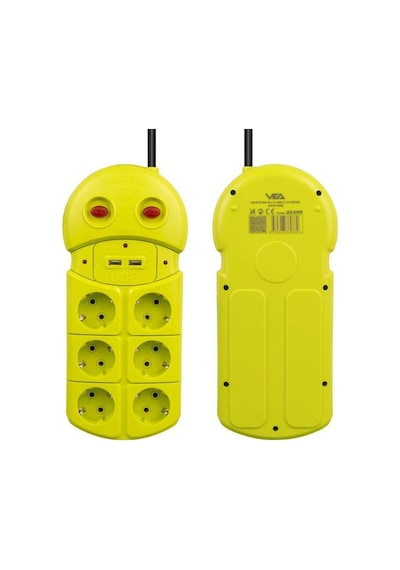Vea Ve-970usb Akım Korumalı Grup Priz 6'lı 2 Usb Girişli 1.5 Metre 2 Anahtarlı 1,5 m