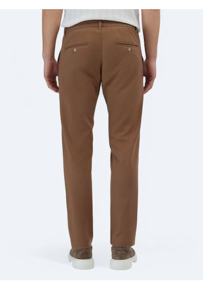 Kip Açık Kahve Dokuma Regular Fit Casual Pamuk Karışımlı Pantolon Kahverengi