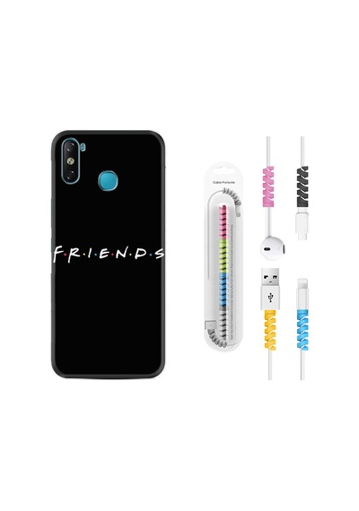 Infinix Smart 4 Kılıf Kablo Koruyuculu Friends 1410