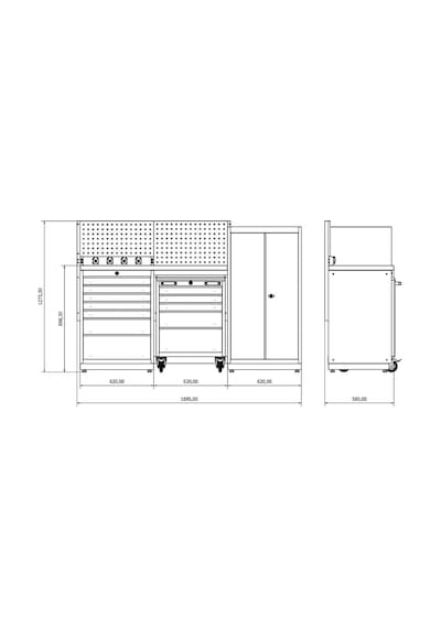 1.8 Metre Modüler Çalışma Tezgahı İe.36.18.09