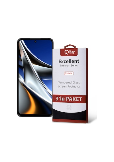 Xiaomi Poco X4 Pro ile Uyumlu Kırılmaz Cam Ekran Koruyucu Ekonomik 3'lü Paket