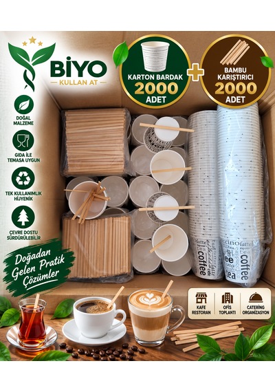 Karton Bardak 2000adetbambu Karıştırıcı 2000 Adet