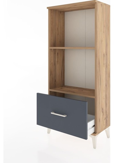 Hyperion Dolap 2 Raflı Tek Çekmeceli 60x44x134 Çam-antrasit Atlas Çam