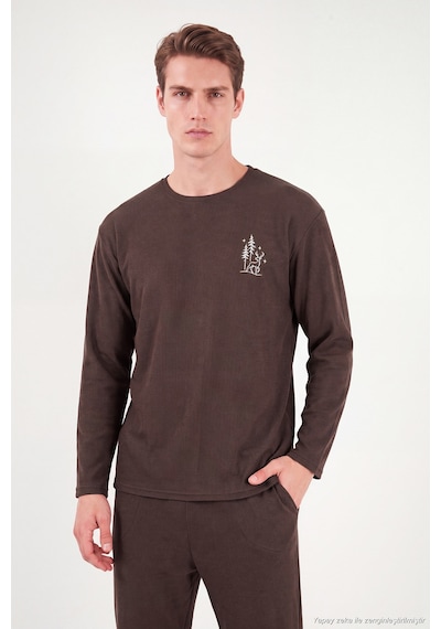 Buratti Yumuşak Dokulu Minimal Nakışlı Uzun Kollu Pijama Takımı Erkek Pijama Takımı 6575009 Kahve Buratti Yumuşak Dokulu Minimal Nakışlı Uzun Kollu Pijama Takımı Erkek Pijama Takımı 6575009 Kahve