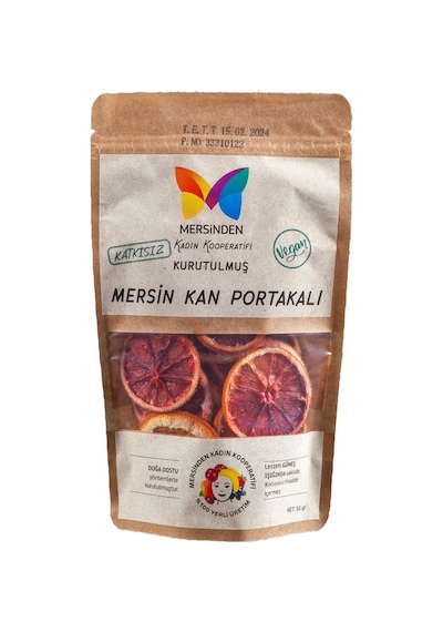 Mersinden Kurutulmuş Kan Portakalı 50 Gr - Doğal Katkısız Dilim 3'li Ekonomik Paket - 3 Adet Tarı