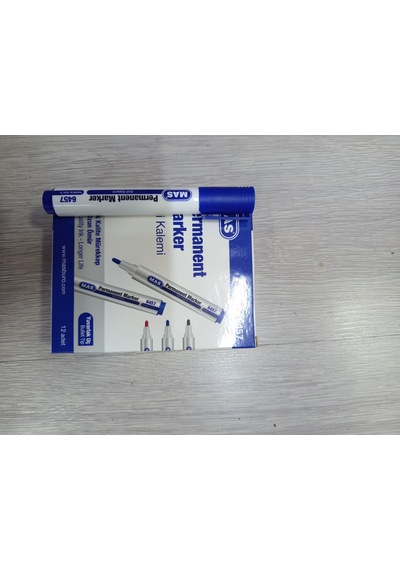 Mas Permanent Marker Koli Kalemi Kesik Uç Mavi 6459 12'li Kutu