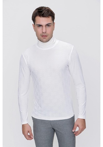 Efor Ts 775 Slim Fit Ekru Basic T-shirt Ekru