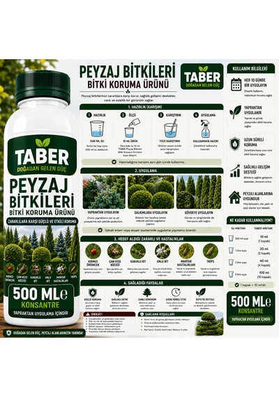 Taber Peyzaj Bitkileri Bitki Bakım Ürünü 500 Ml Konsantre Peyzaj Bitkileri İçin Yapraktan Uygulama Diğer