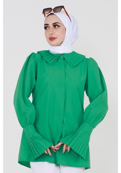 Sevitli Kolu Piliseli Gömlek -benetton Yeşili-3481-benetton Yeşili Benetton Yeşili Sevitli Kolu Piliseli Gömlek -benetton Yeşili-3481-benetton Yeşili Benetton Yeşili