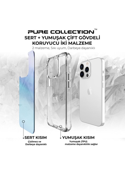 Bix iPhone Uyumlu 13 Pro Pure Rainbow Renk Geçişli Şeffaf Kılıf Çizilmeye Dayanıklı Darbe Emici Parmak İzi Önleyici Mavi Bix iPhone Uyumlu 13 Pro Pure Rainbow Renk Geçişli Şeffaf Kılıf Çizilmeye Dayanıklı Darbe Emici Parmak İzi Önleyici Mavi