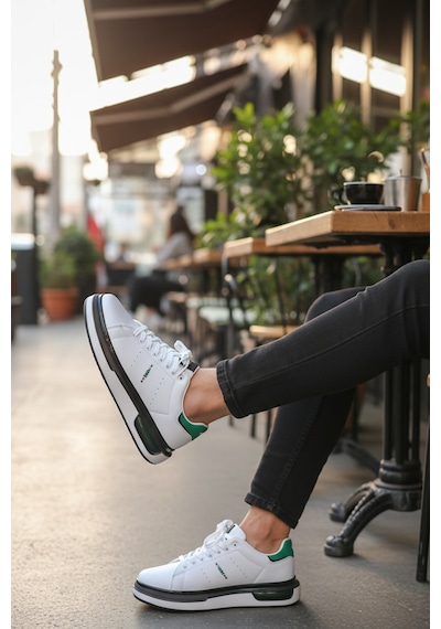 Enoch Erkek Günlük Spor Ayakkabı Kapsül Tabanlı Sneaker Yazılı Ve Suya Dayanıklı Model Beyaz - Yeşil Enoch Erkek Günlük Spor Ayakkabı Kapsül Tabanlı Sneaker Yazılı Ve Suya Dayanıklı Model Beyaz - Yeşil