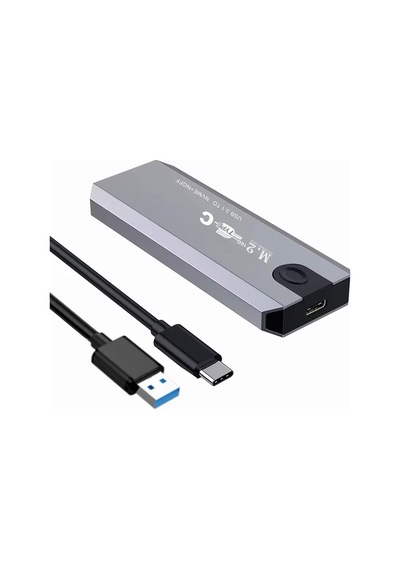 M.2 Nvme Usb3.1 Tip-c Gen2 10gbps, Type-c Nvme+ngff Adaptörü, Gri Alüminyum, Taşınabilir Katı Hal Sürücü Kasası, Laptop Ve Macbook İçin