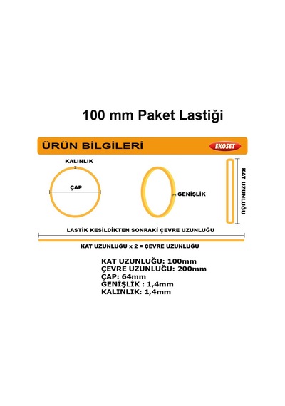 Kauçuk Büyük Boy Paket Lastiği 100mm 500 Gram