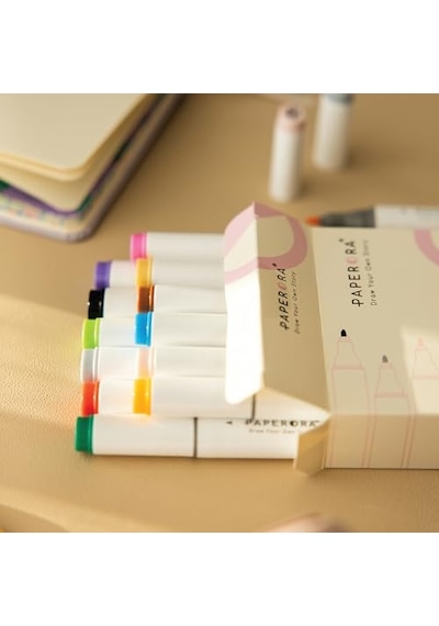 12 Li Çift Uçlu Alkol Bazlı Marker Kalem Seti Fine + Chisel 124-Pembe